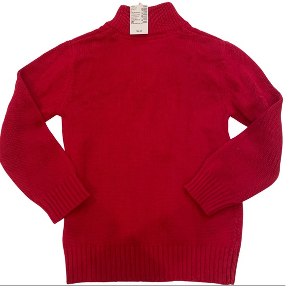 Size: 3T Holiday/Winter Red & Navy Sweater - Picture 2 of 3